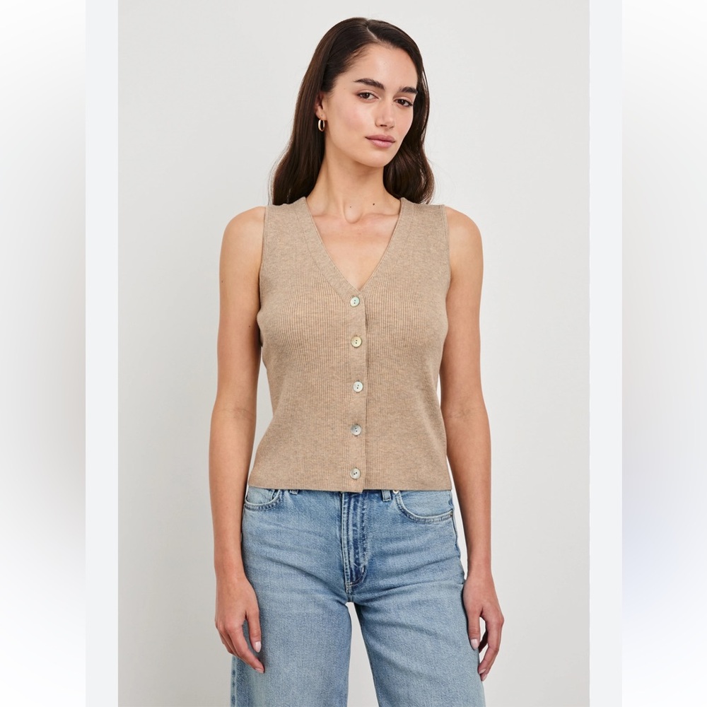 NWT Rails Rosa Button Vest Eco Collection in Oatmeal - M